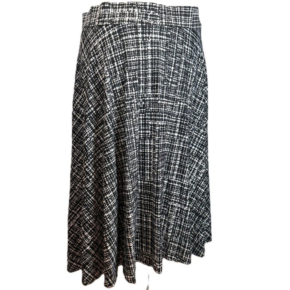 Covington Graphic A Line Skirt XL Black White Workwear Office Raw Hem Recycled